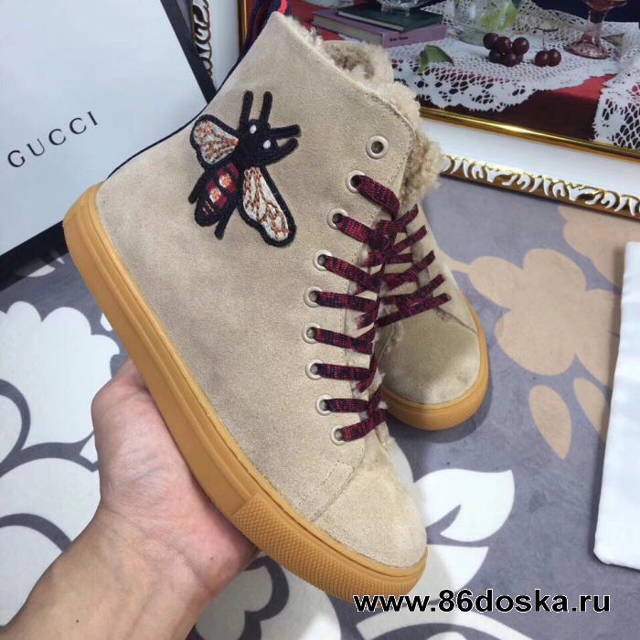 Угги Gucci натуральная овчина с шнуровкой