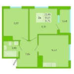 2к ТЦ колумб новый дом 51, 75м2